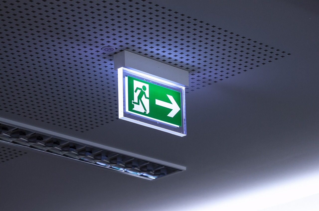 Emergency fire exit light